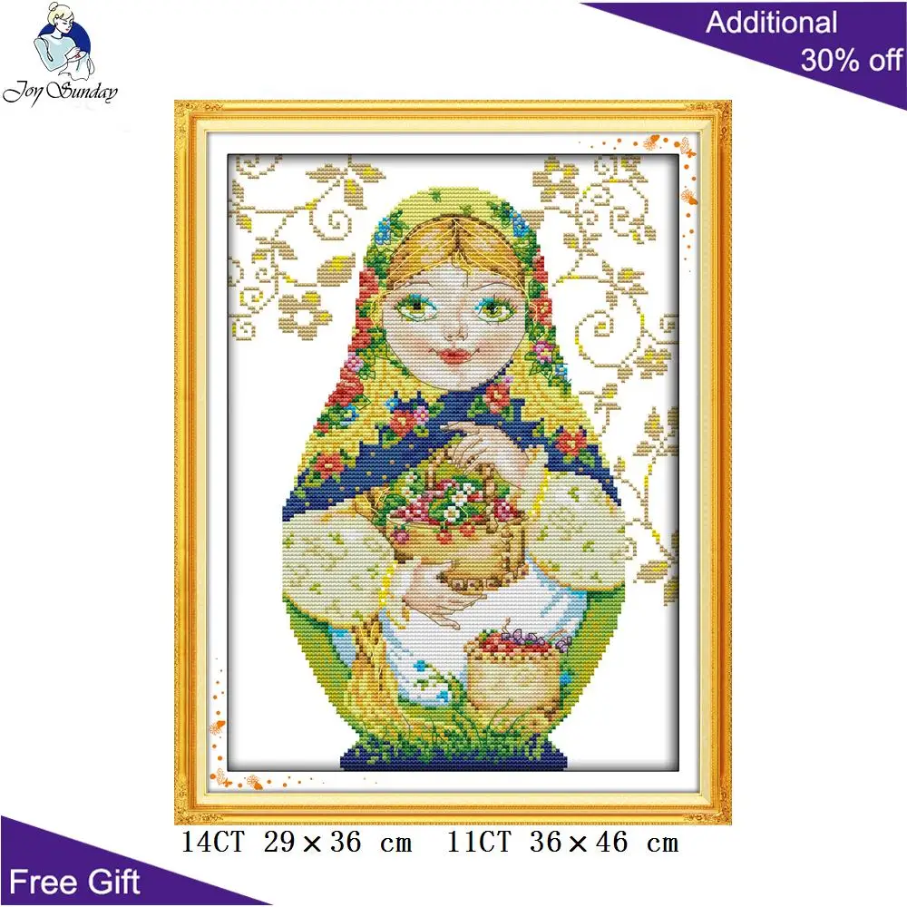 Домашний декор Joy Sunday Матрешка C217(5)C218(6)C219(7)C220(8) 14CT 11CT подсчитанная штампованная