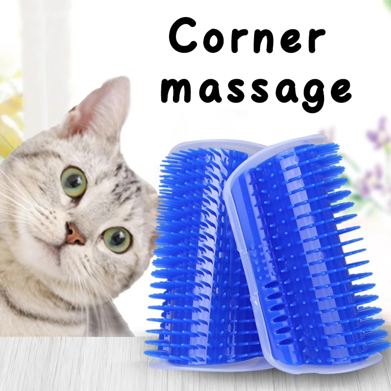 

Pet Corner Hair Brush Self Groomer Cat Comb Brush Rubs Rubbing Device Massage With Catnip Soft Cats Wall Corner Scratching Comb