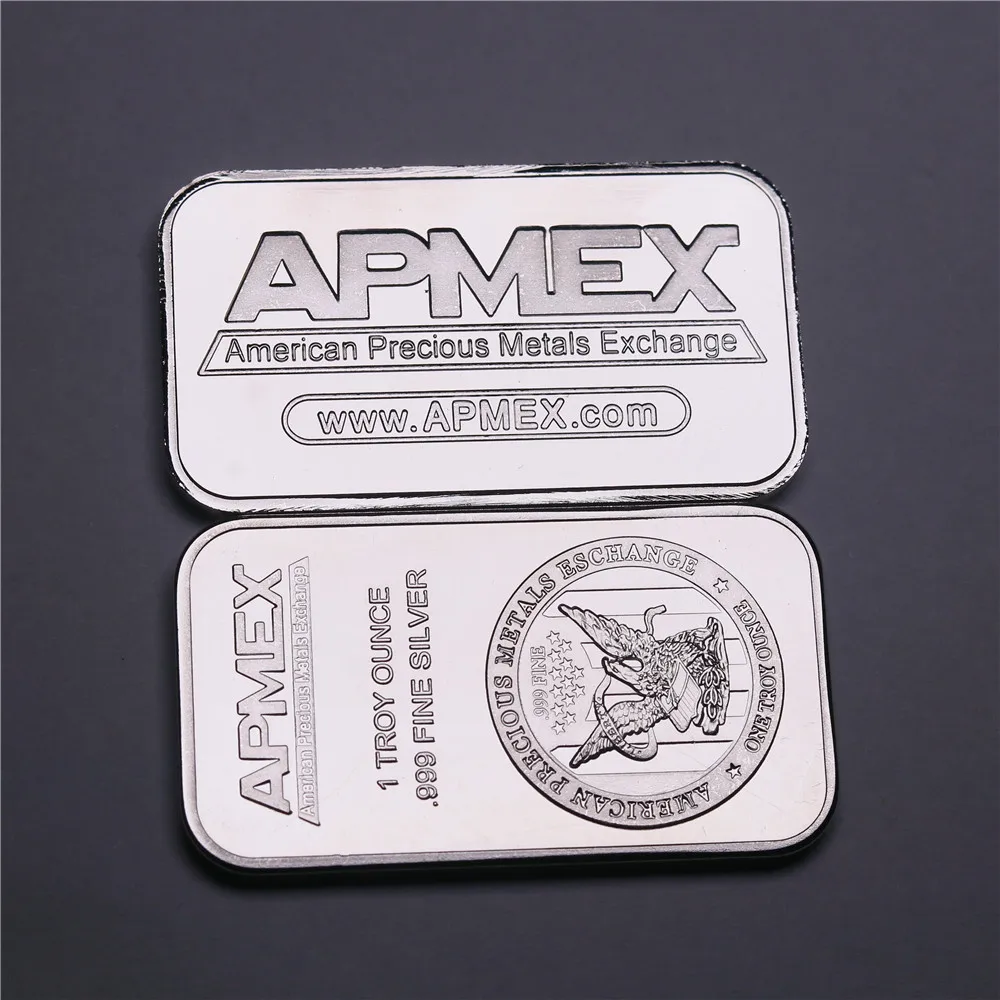 

USA 1 oz APMEX Silver Bar Bullion Coins United State Rectangle Silver Souvenir Medallion Token Bar