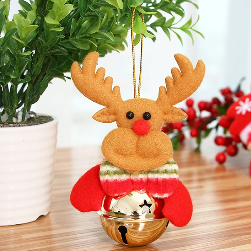

New Year 2022 Christmas Tree Decorations Bell Pendant Old Man Snowman Deer Doll Holding Bell Christmas Decor Xmas Gift