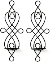 2 pack retro wrought iron candle holder wall mounted decorative candle holder for home decorations weddings decoration xmas gift