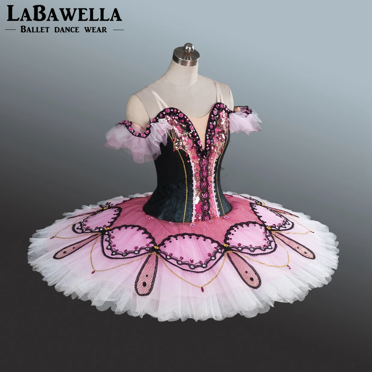 Блинная юбка-пачка Paquita для взрослых, профессиональная балетная пачка, Классическая черно-белая женская балетная сценическая юбка, балетные пачки для профессионалов и для детей BT9100