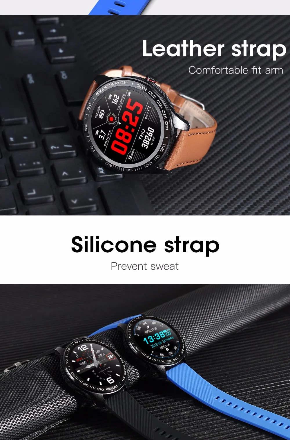 L9 ЭКГ Смарт часы для мужчин Полный Круглый мультисенсорный Smartwatch ip68водонепроницаемый спортивные часы для мужчин Bluetooth напоминание/Музыка