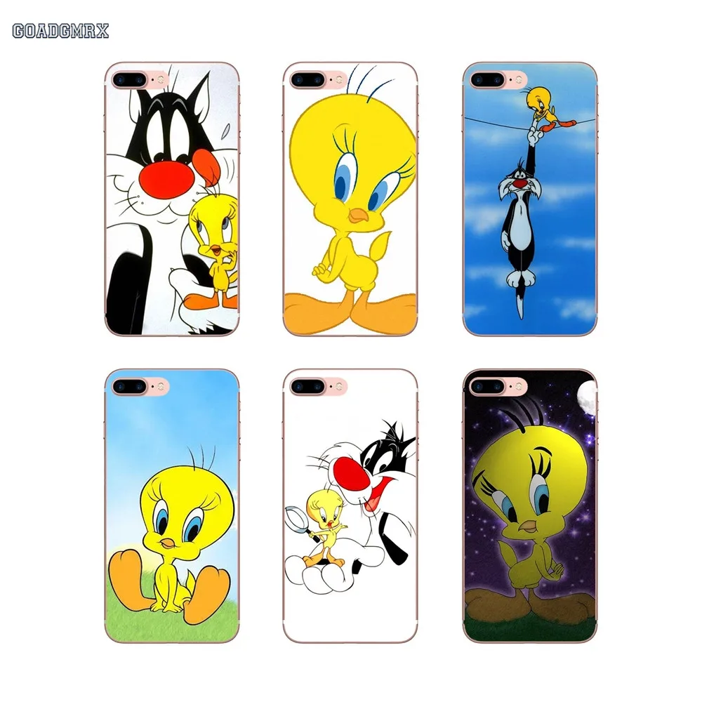 Мягкие чехлы Твити стильная футболка с изображением персонажей видеоигр для samsung