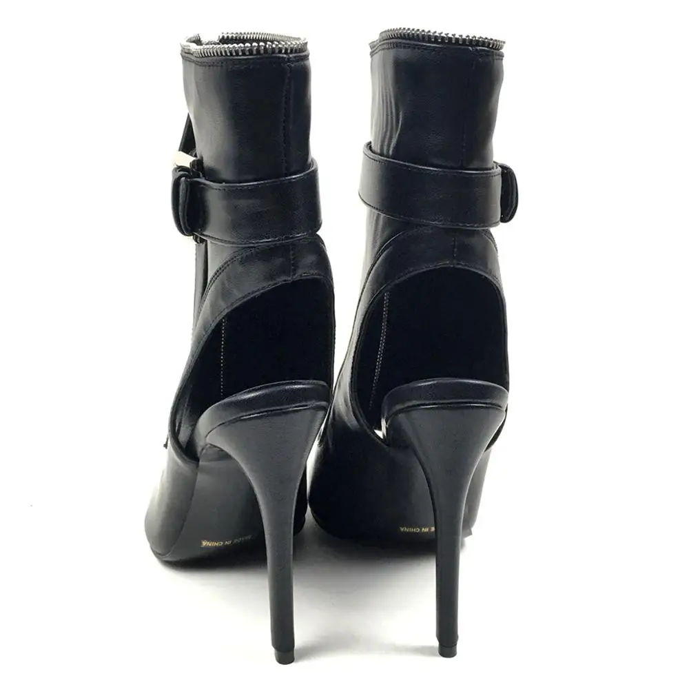 Босоножки Женские летние ботильоны из искусственной кожи на высоком каблуке с