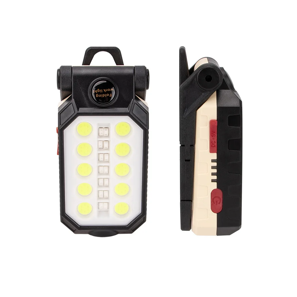 

USB Rechargeable COB Work Light Portable LED Flashlight Adjustable Waterproof Camping Lantern Magnet Design with Power Display