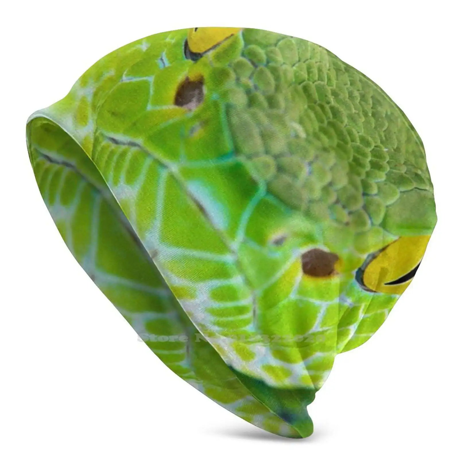 

Зеленая Вязаная Шапка-бини в виде змеи для мужчин и женщин, зимняя шапка «сделай сам», змея, змеи, боа, рептилий, коричневое дерево, кошка