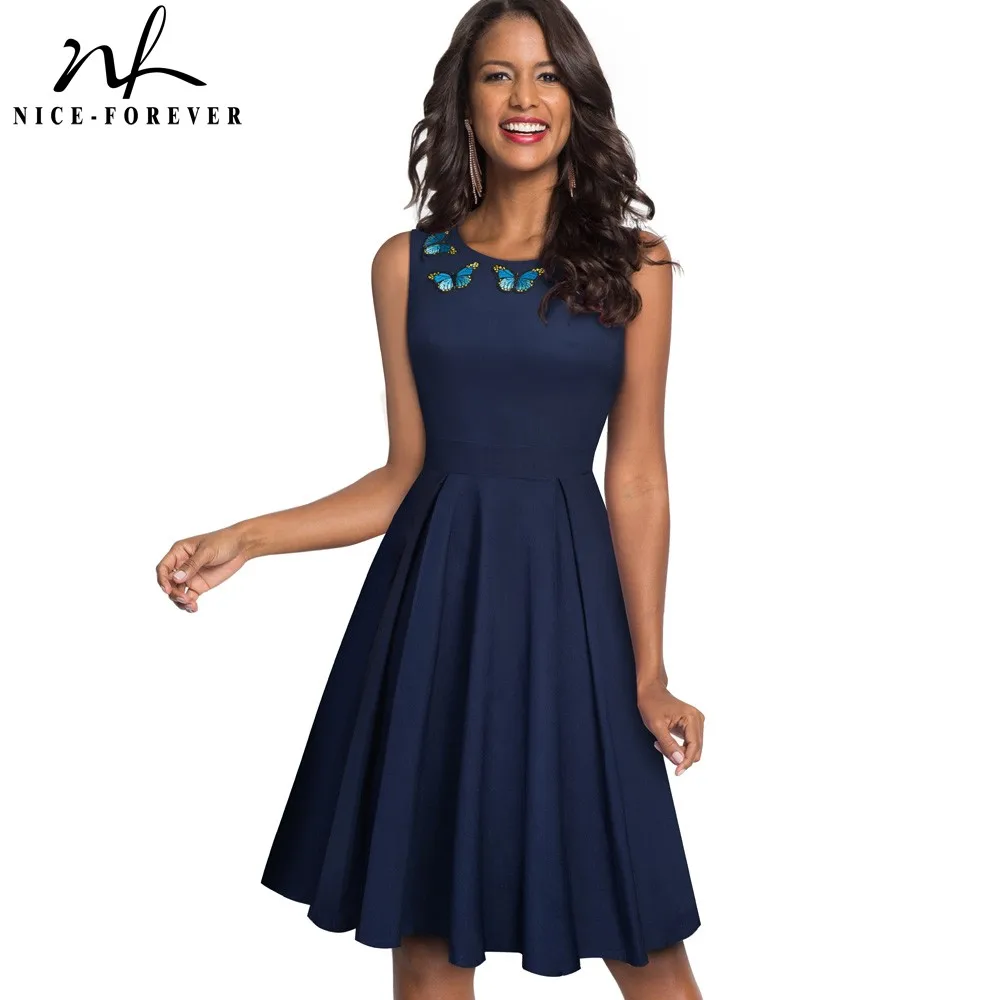 Женское деловечерние платье Nice forever элегантное и расширяющееся книзу колокол