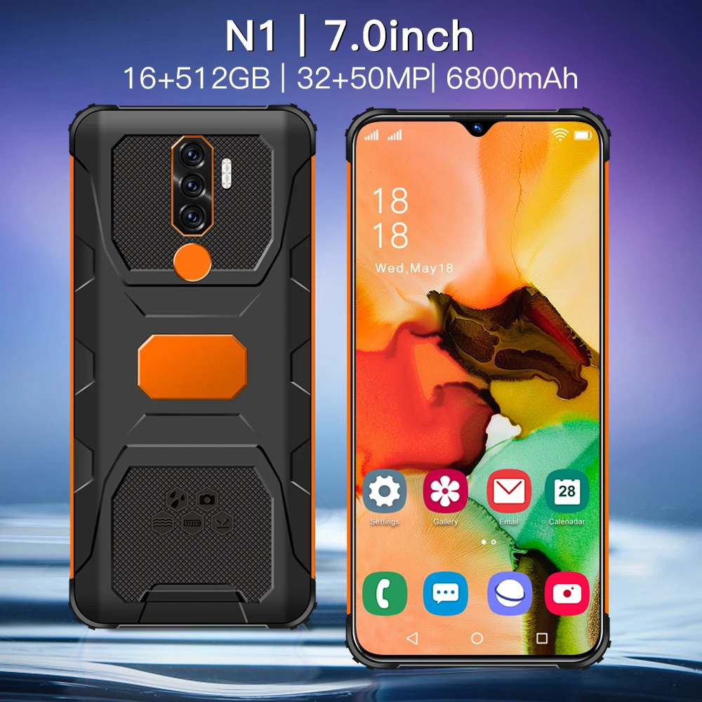 

Global Version SmartPhone Waterproof N1 7.0 Inch Android Rugged Phone Wholesale Shockproof Celular ugged Cellphone
