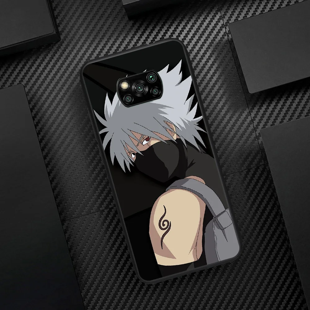 

Naruto Kakashi Phone Case Cover Hull For Xiaomi Mi A2 A3 8 9 SE 9T 10 10T Lite Pro Ultra Poco X3 black Cover Silicone Prime Tpu