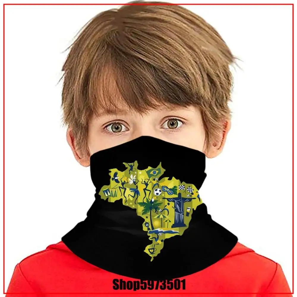 Карта бразильского флага антибактериальные ветрозащитные 3D бесшовные головные