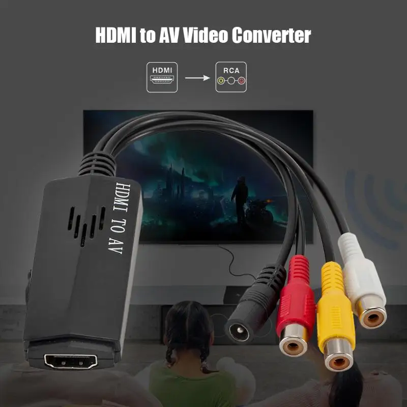 HDMI TO AV Converter to RCA AV/CVB L/R Video Adapter Cable 1080P Support NTSC PAL Output for PS3 /Xbox 360 /HDTV Monitor |