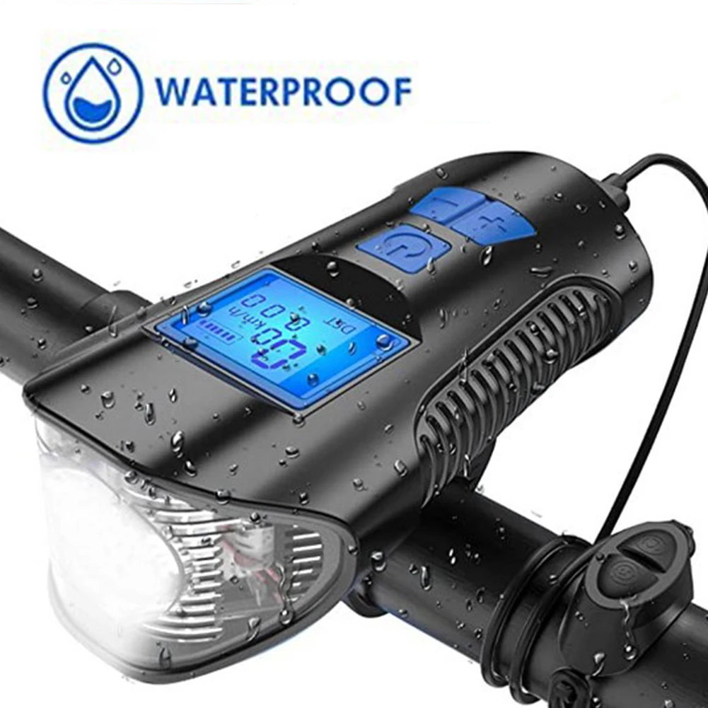 

Bike Front Light 500LM LED Rechargeable Bicycle Computer Cycling Electric Bell Portable Waterproof Cycling Elements