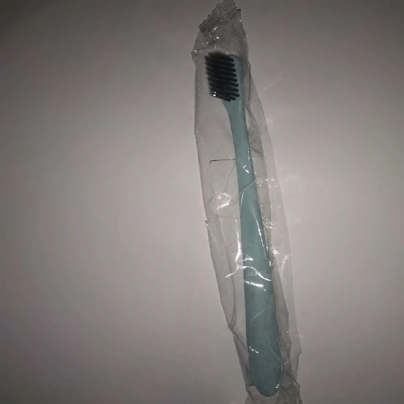 blue 1 шт. Экологичная зубная щетка натуральная пшеничная соломенная ручка бамбуковая щетка с древесным углем для взрослых Мягкая Ультра тонкая Щетина зубная щетка es - Цвет: blue