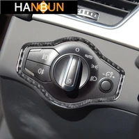 headlight control buttons frame decoration sticker carbon fiber for audi a4 b8 2009 2016 car styling interior accessories
