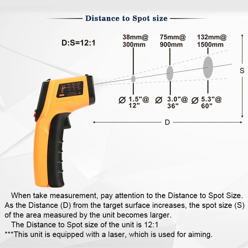 GM320 New LCD IR Infrared Thermometer BSIDE Non-Contact Digital Pyrometer Temperature Meter Point -50~380 Degree Termometer | Инструменты