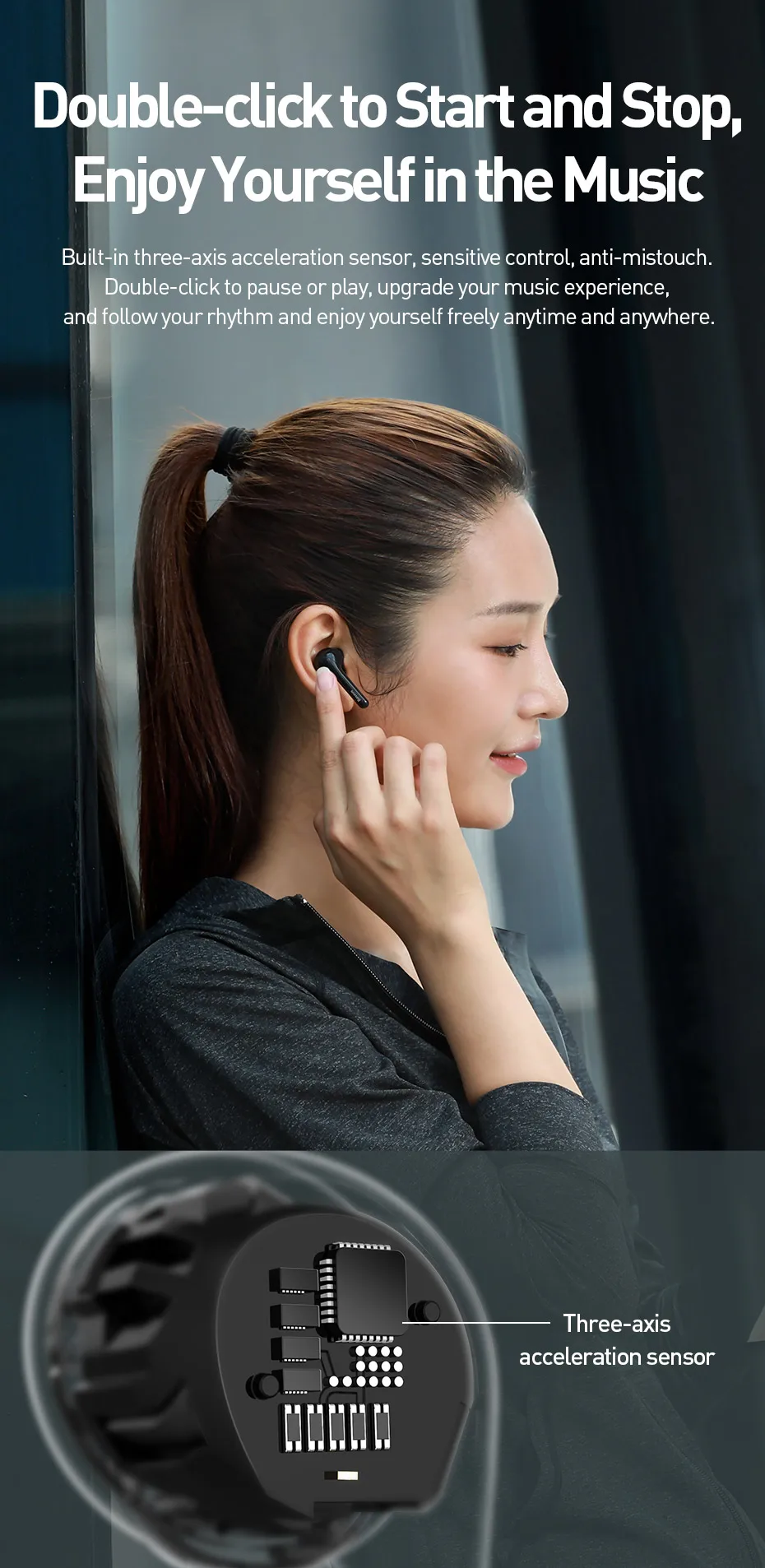 Baseus W07 Bluetooth наушники TWS беспроводные Bluetooth наушники 3D стерео Спортивные Беспроводные наушники с двойным шумоподавлением микрофоном