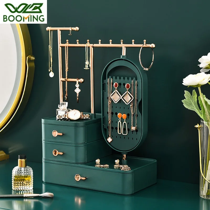 

WBBOOMING Cosmetics Storage Box High-end Exquisite Multi-functional Desktop Lipstick Dresser Skin Care Jewelry Necklace Shelving