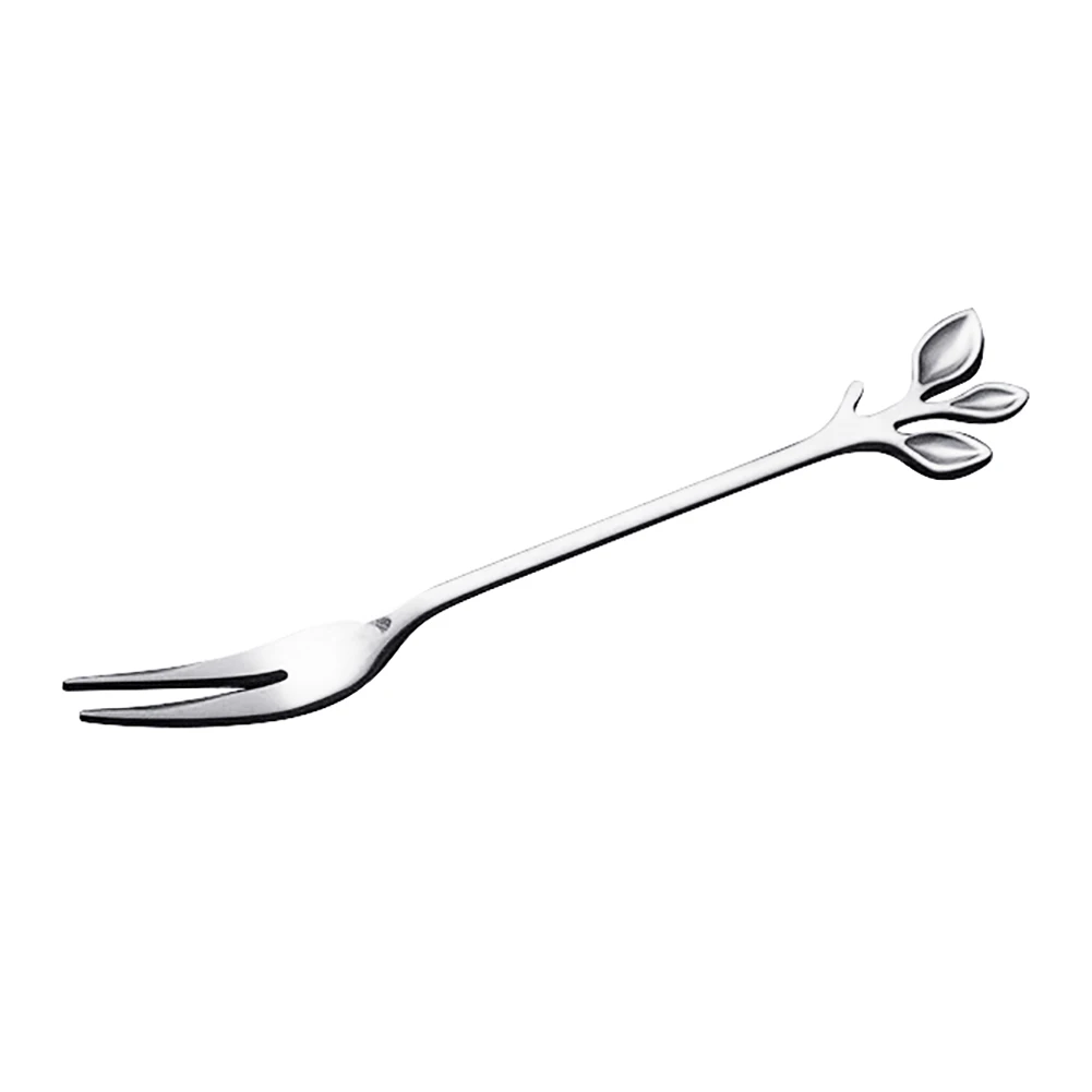 1Pc Creative Scoop Mini Metal Leaf Stainless Steel Coffee Mixing Spoon Fruit Fork Kitchen Flatware Teaspoon Wedding Gift | Дом и сад