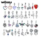 Горячая Мода 100% настоящий 925 пробы серебряный кулон пчела Ловец снов Шарм мотаться Подходит оригинальный браслет Пандора DIY бусы ювелирные изделия