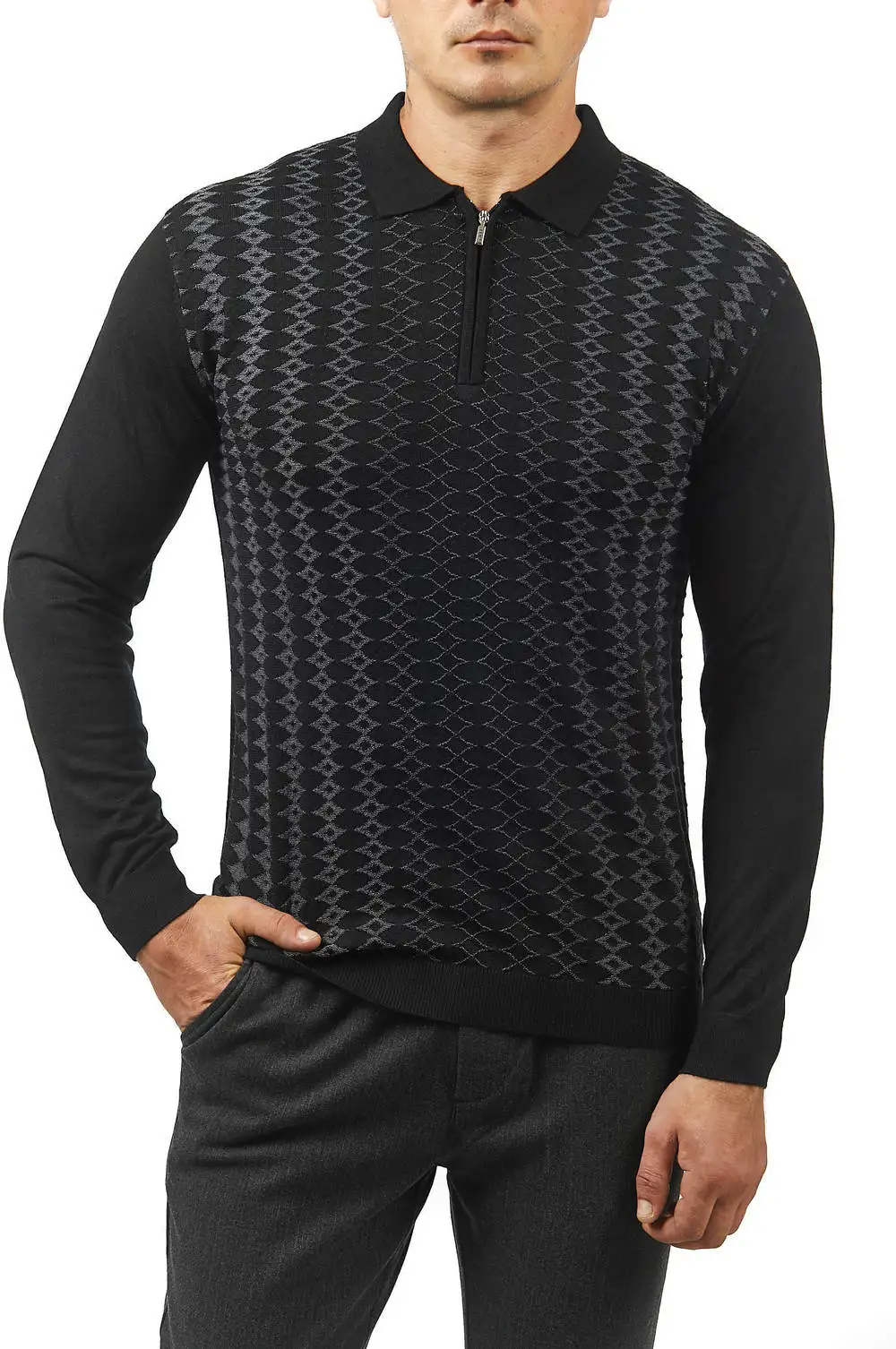 

Мужской кашемировый свитер с вышивкой, большого размера