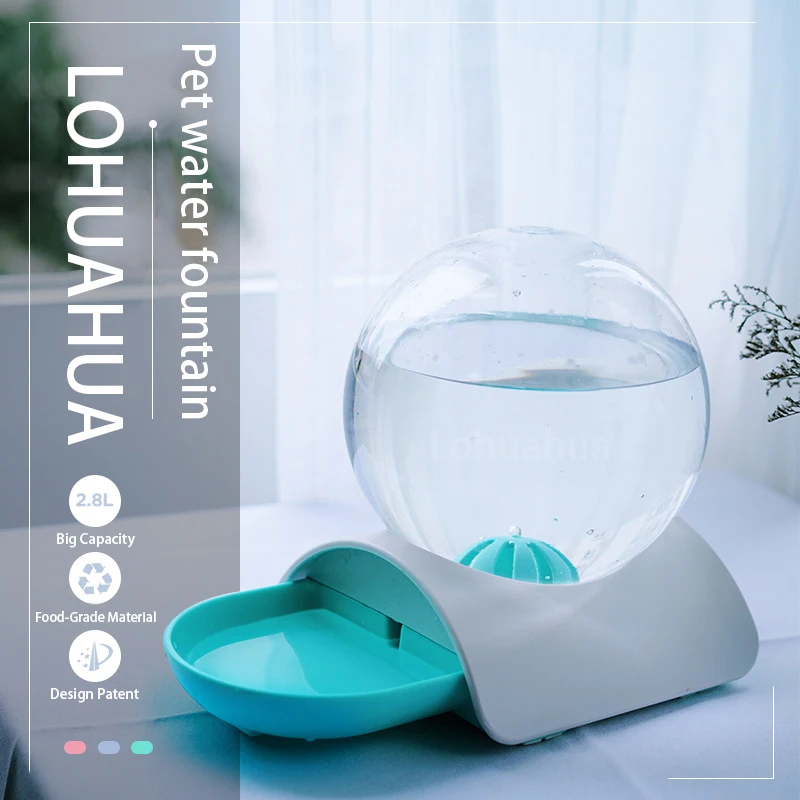 

Автоматический фонтан Lohuahua для кошек, дозатор воды, большая емкость для питья, 2,8 л, без электричества, для собак и кошек