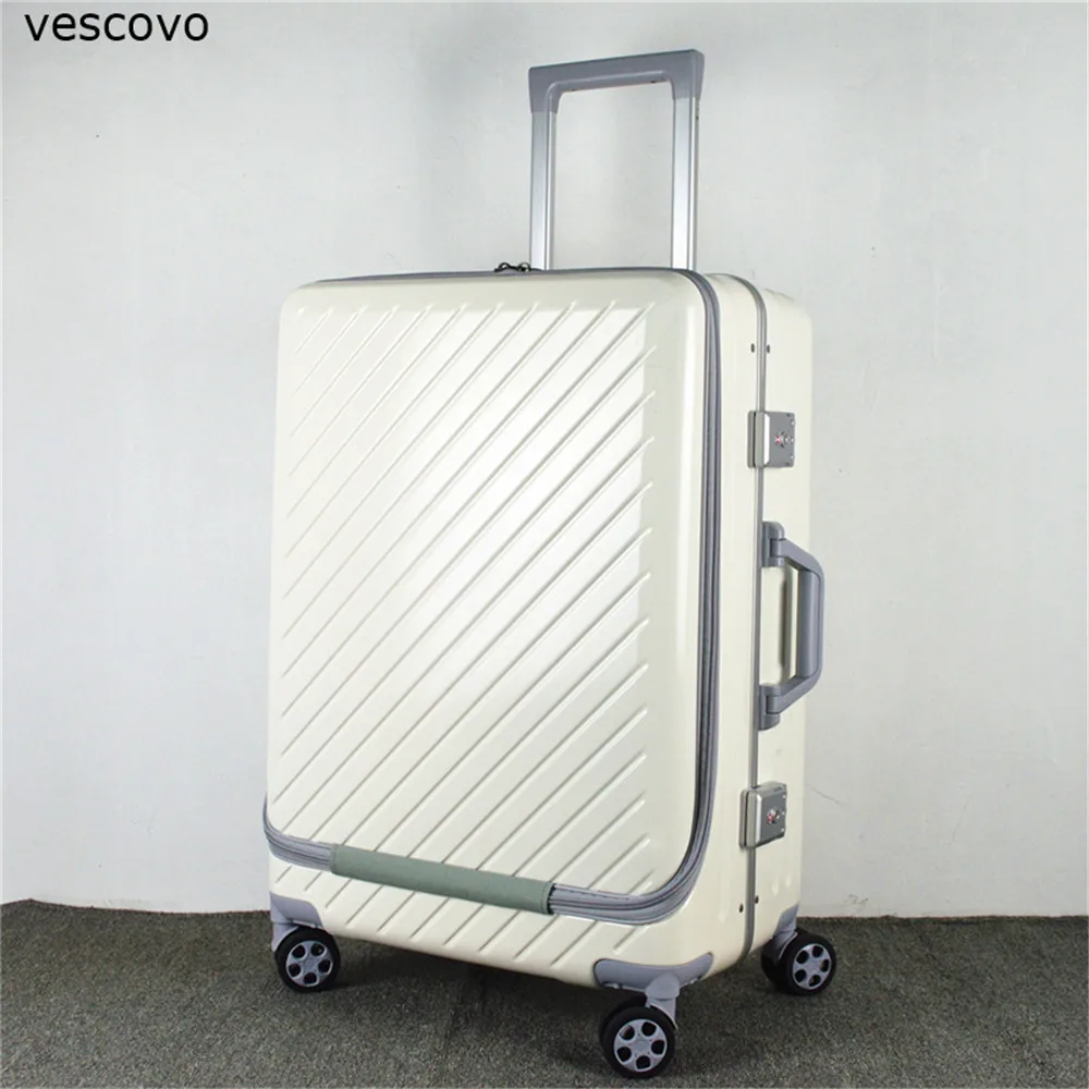 Чемодан на колесиках для мужчин и женщин vescovo алюминиевая рама 20/24 дюйма Спиннер