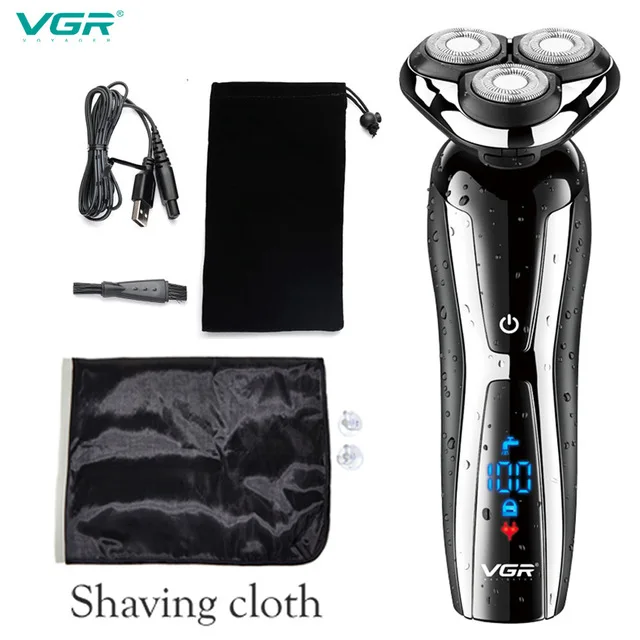 

VGR Tondeuse Barbe Wet Dry Use Electric Shaver Beard Precision Trimmer Machine Barber Clipper Facial Grooming Kit