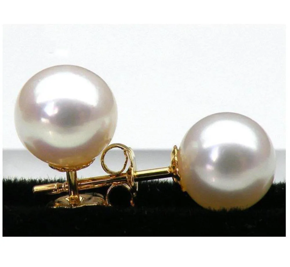 

TOP 8MM AAA+++ GRADE PERFECT ROUND WHITE AKOYA PEARLS EARRING 14K/20 SOLID GOLD