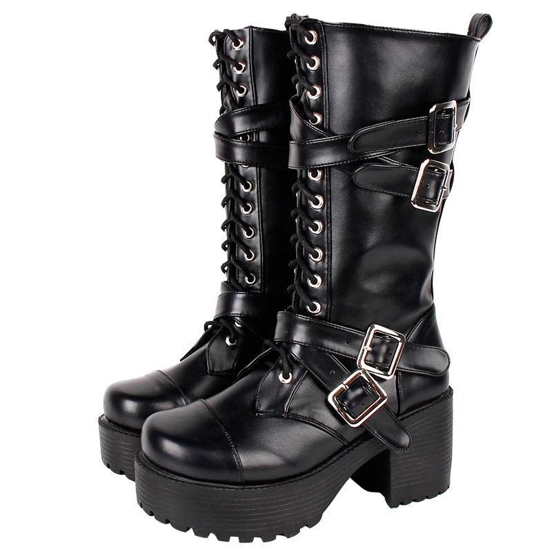 Ангельский отпечаток Мори девушка женские панк-сапоги для езды на мотоцикле