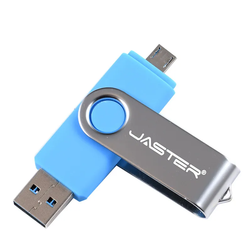 JASTER 4 Гб 64 ГБ 16 ГБ 32 ГБ флеш-диск USB 2,0 смартфон мобильный двойной порт OTG двойной флеш-накопитель Флешка карта памяти - Цвет: light   bule