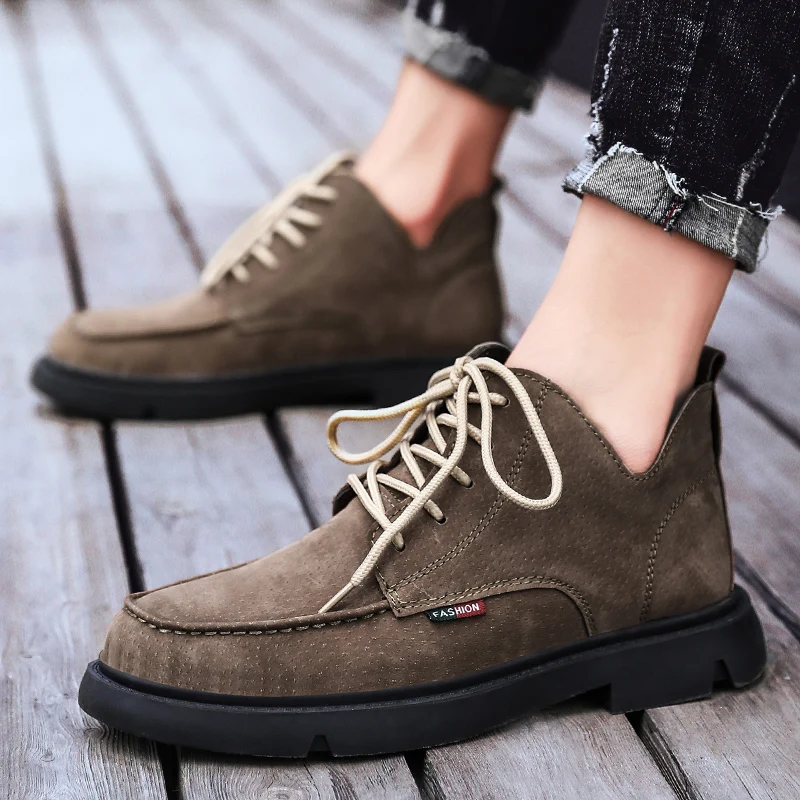 

Men's Leather Boots 2019 Winter Men Casual Ankle Boots Fashion Quality Ankle Boot Shoes Man Footwear Big Size 39-48