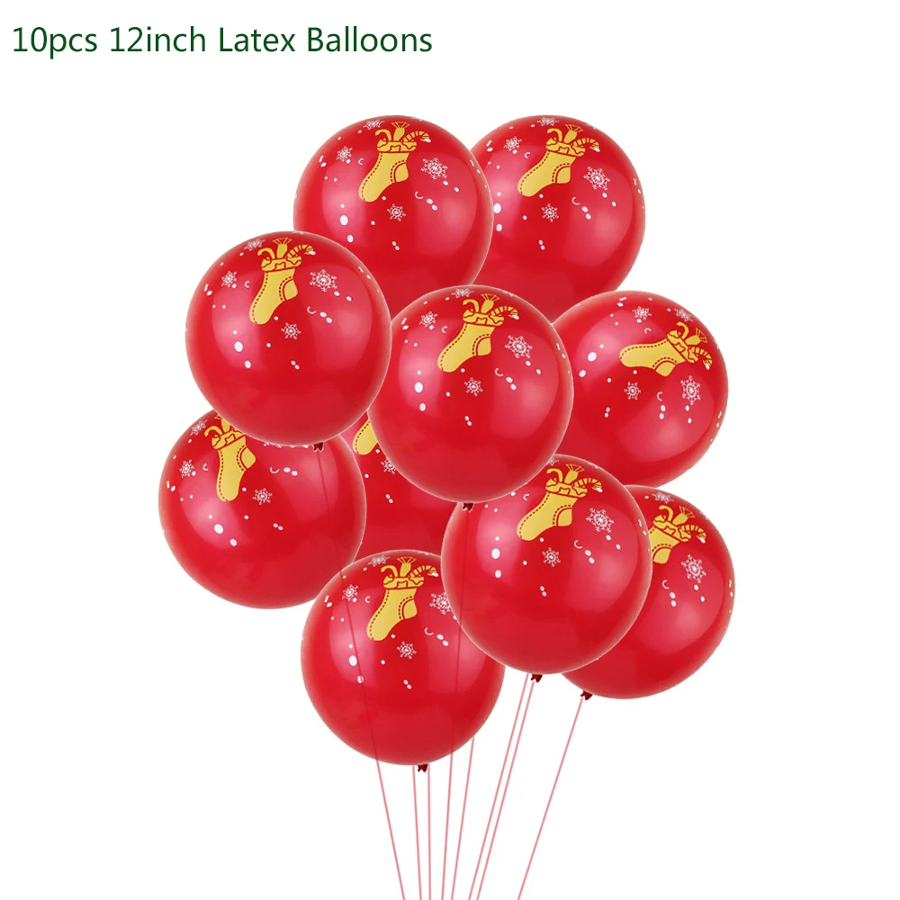10pcs Latex Balloons Украшения для рождественской вечеринки, Рождественский латексный бумажный шарик, баннеры, сделай сам, праздничные вечерние принадлежности, рождественские украшения для дома - Цвет: 10pcs Latex Balloons