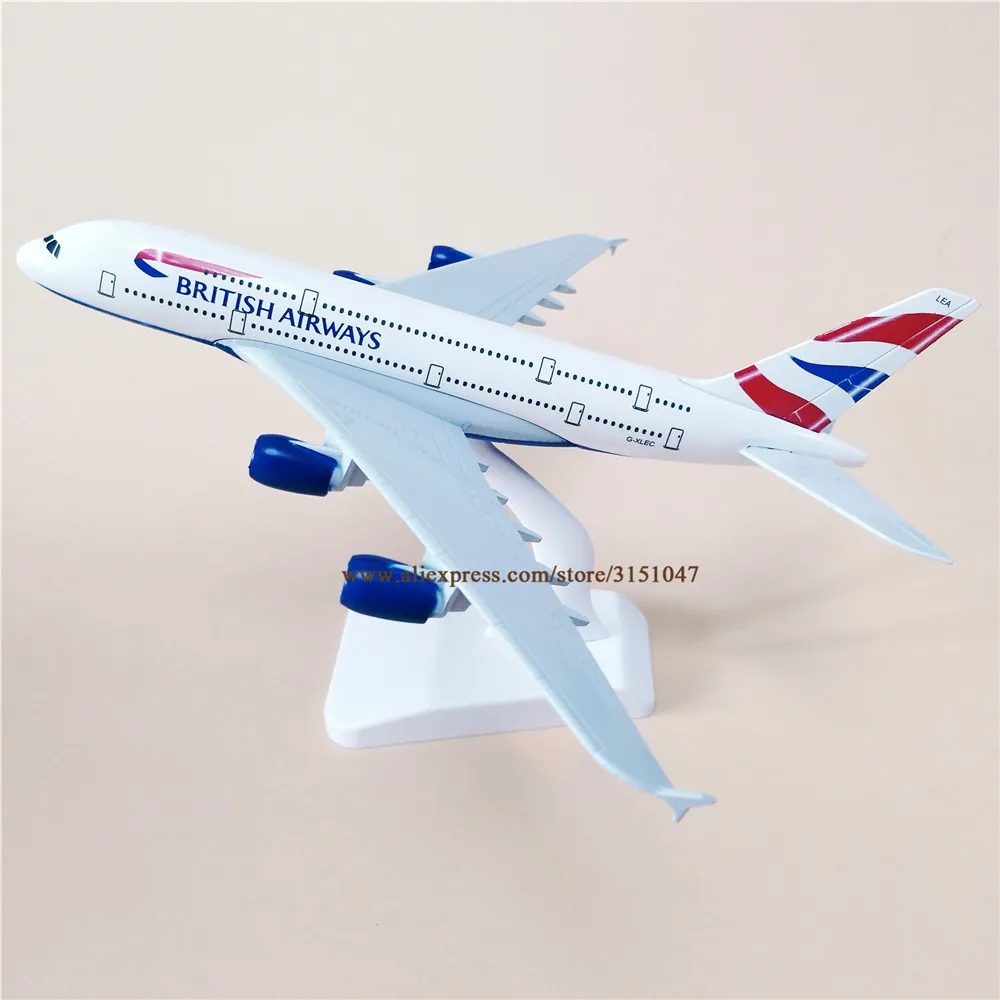 20 см модель воздушного самолета из металлического сплава British Airways Airbus 380 A380 Aircraft