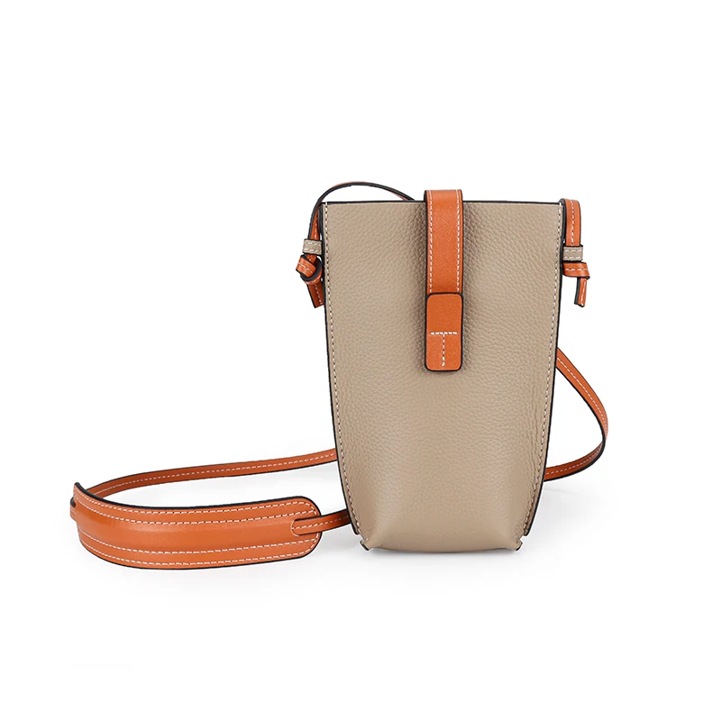 

Кожаная сумка для телефона, Женская мини-сумка, новинка 2021, простая маленькая сумка, модная кожаная сумка-мессенджер первого слоя, женская с...