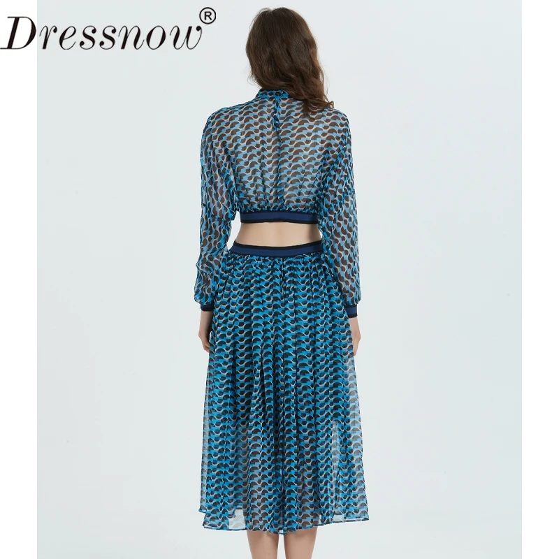Dressnow женское дизайнерское платье макси с рукавом 3/4 геометрическим принтом на