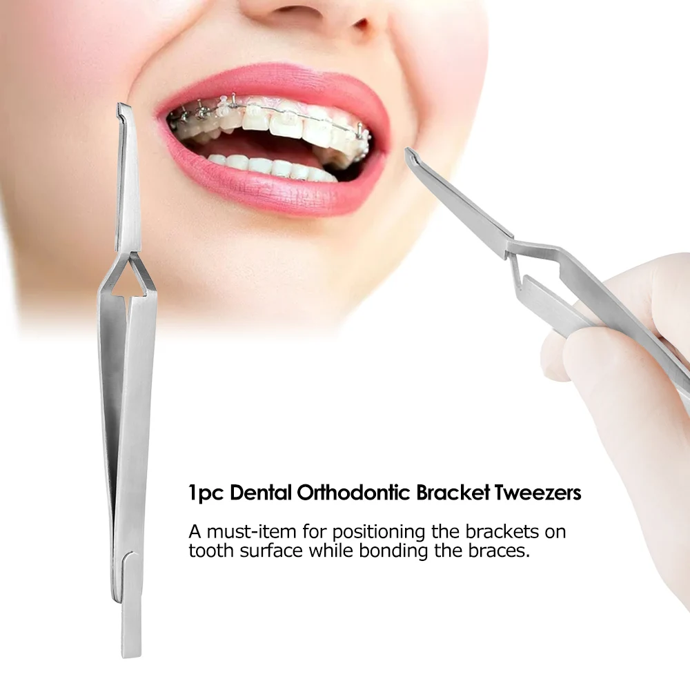 

Dental Bracket Tweezers Orthodontic Reverse Action Serrated Dentistry Instruments Stainless Steel Dentist Tools Dentisty