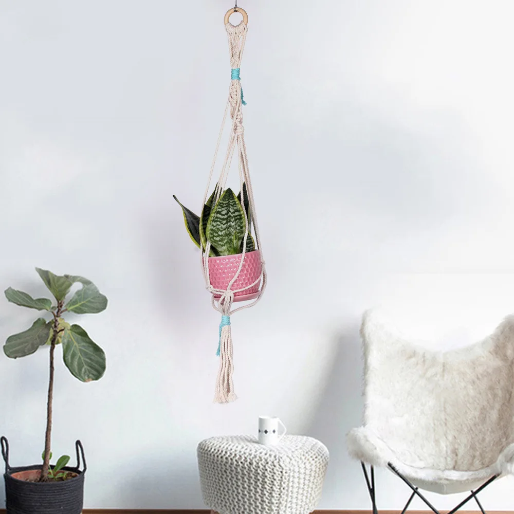 Подвесные корзины Подвеска для растений из макраме держатель цветочного горшка