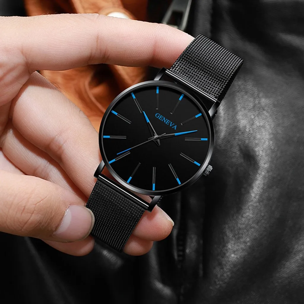 

Geneva Classic Hot Luxury Business Unisex Men Stainless Steel Analog Quartz Watch Wholesale Dropshipping reloj hombre