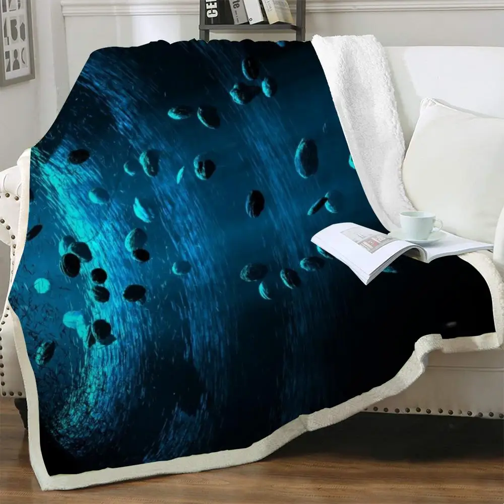 

NKNK Dizziness Blankets Abstract Bedspread For Bed Psychedelic Blankets For Beds Dark Blue Bedding Throw Sherpa Blanket Animal