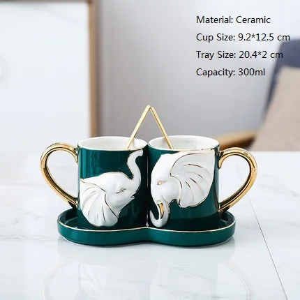 2Pcs-C(Tray spoon OUSSIRRO 2 шт./компл. Творческий Керамика пара чашка кружка Love с ложкой лоток крышкой ко Дню Святого Валентина свадьбы подарки на день рождения с подарочной коробкой - Цвет: 2Pcs-C(Tray spoon