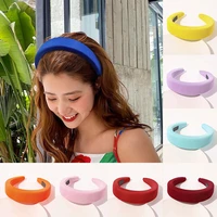 fashion simple hair accessories candy color hair hoop soft thick vintage padded headbands cloth fabric sponge head hoop