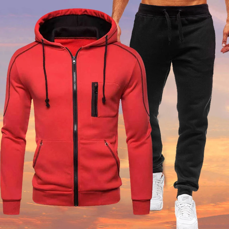 

2021 conjuntos masculinos Autumn and Winter Men's Hoodie Sets Sweatshirt +Pants Harajuku Loose Oversize Male's Outwear Suits