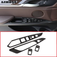2 styles car door window lift buttons panel trim for f15 f16 lhd bmw x5 x6 2014 2018 chrome carbon fiber window switch stickers