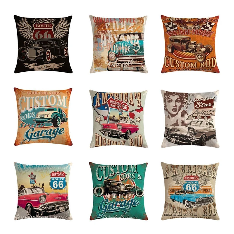 

66 Road And Cars Linen Cotton Throw Pillow Covers Couch Decorative Cushion Cover Sofa Home Decoration 45cm