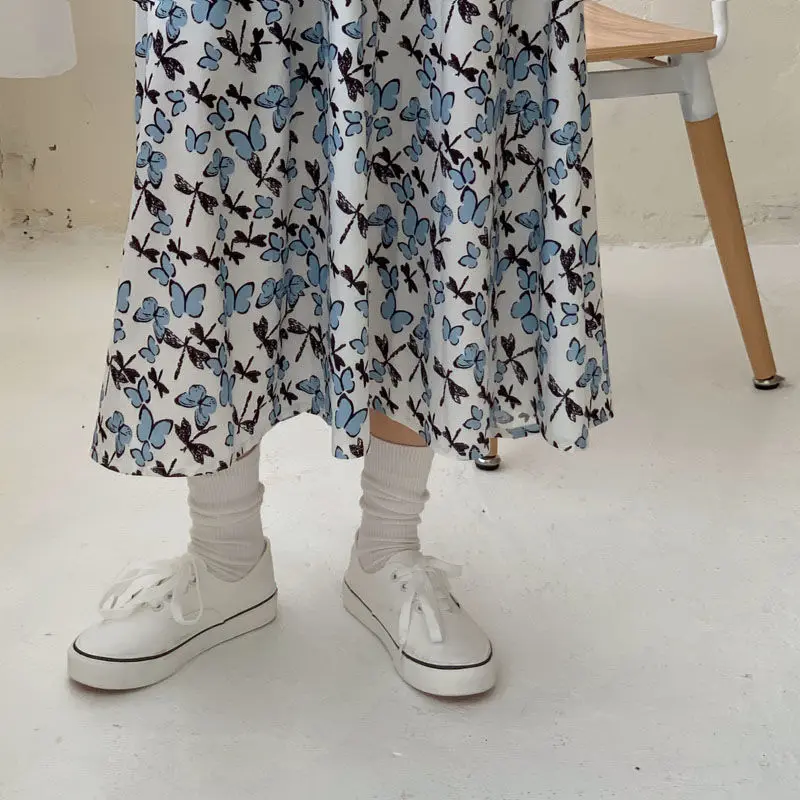 

Skirts Women Summer Print Butterfly All-match Elegant OL Simple Fashion Tender Students Vintage A-line Korean Style Streetwear