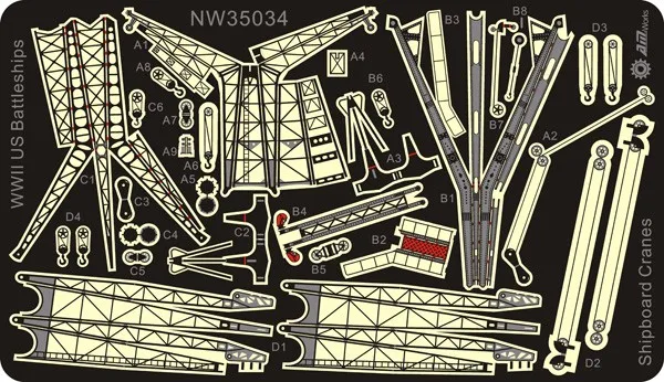 Краны масштаба 1/350 для Солдат Второй мировой войны (ПЭ + смола) NW35034 модельные