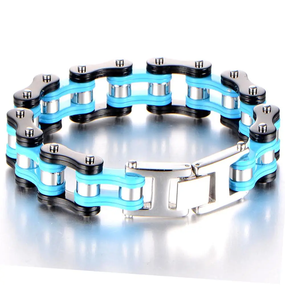 

Heavy! Top Design Punk Mens Women Gothic 316L Stainless Steel Bike Bracelets Motorcycle Biker Chain Bracelet Bicycle Jewelry