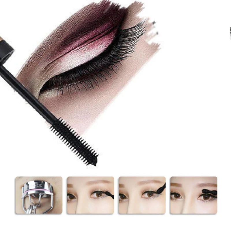 

YANQINA Black Eye Mascara Thick Long Eyelash Silicone Brush waterproof Curving Lengthening Mascara Waterproof Makeup Makeup Tool