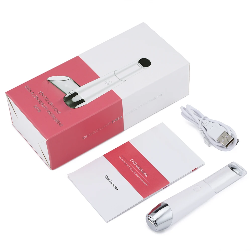42 ℃ Электрический массажер для глаз перезаряжаемый вибрационный ионный лица